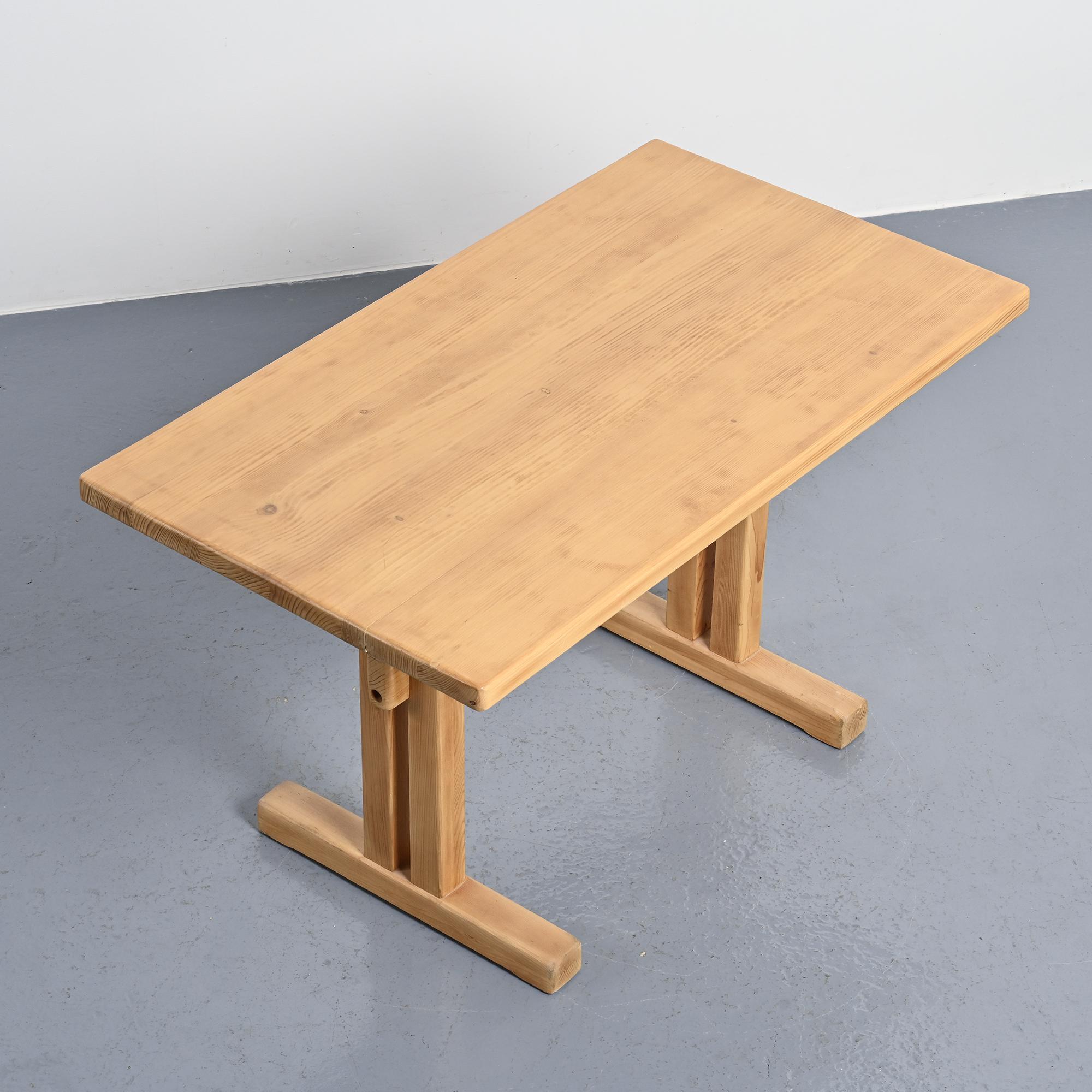 Solid pine table, Les Arcs, France.