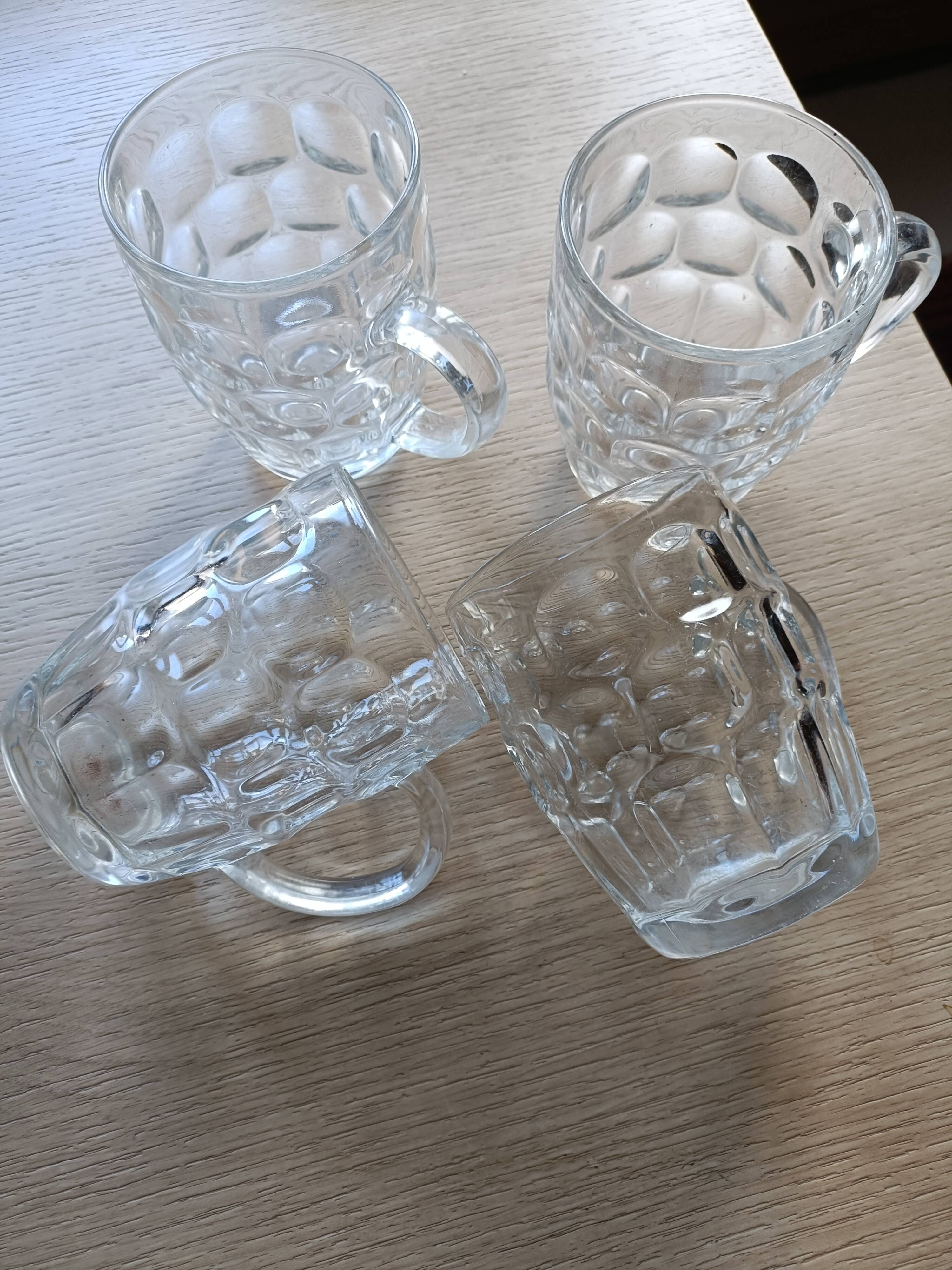 4 glass beer mugs 500ml