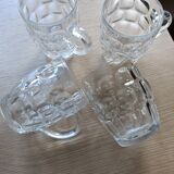 4 glass beer mugs 500ml