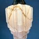 Art deco skyscraper – marbled pink opaline and brass