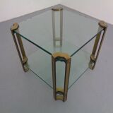 T24 Tempered Glass & Brass Coffee Table by Peter Ghyczy, Germany, 1970s