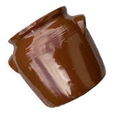 Old confit pot, fat, glazed stoneware
