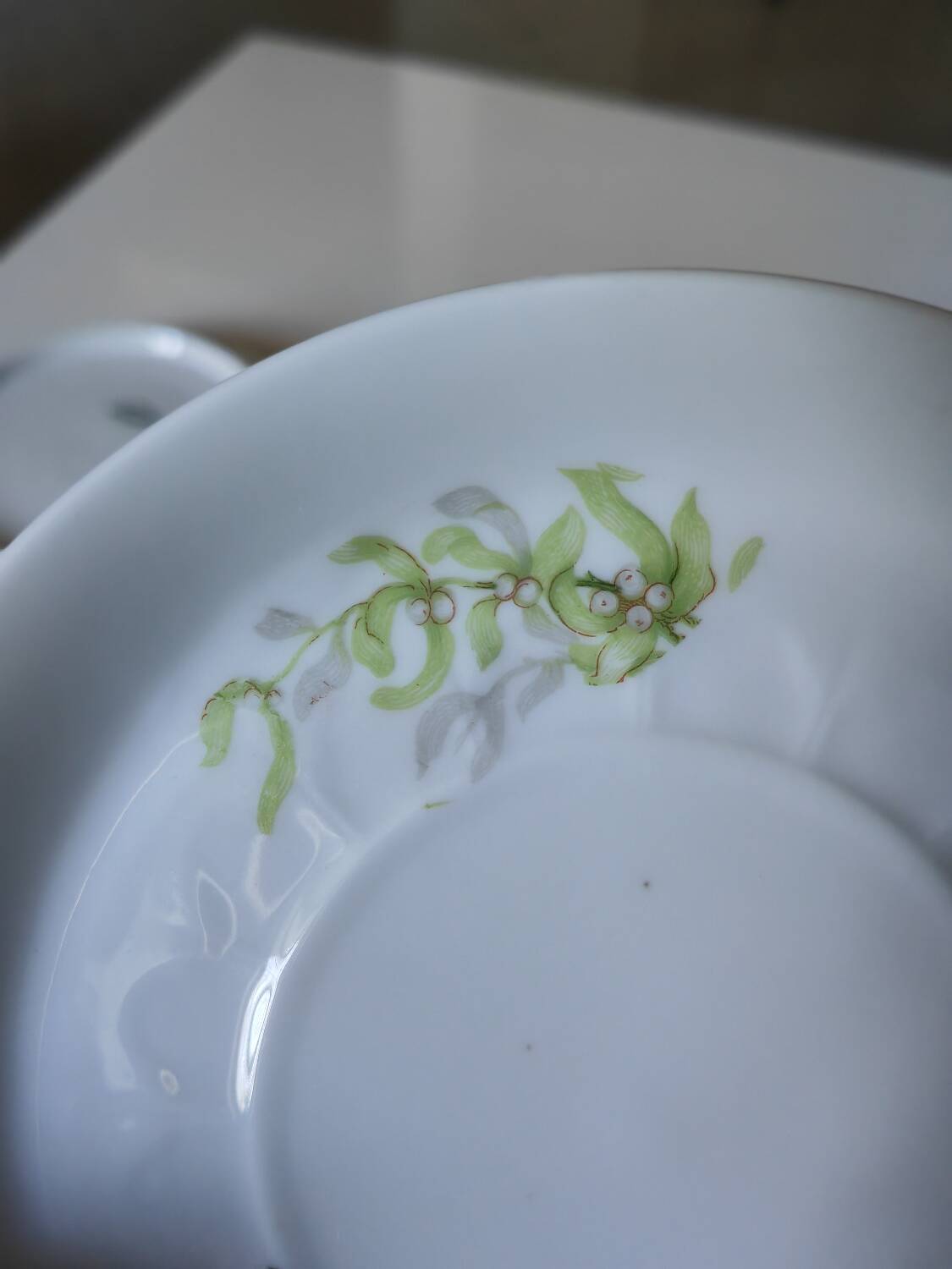 Limoges Christmas saucers