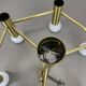 Brass Italian Stilnovo Style Atomic Space Age Ceiling Light Sconces, Italy