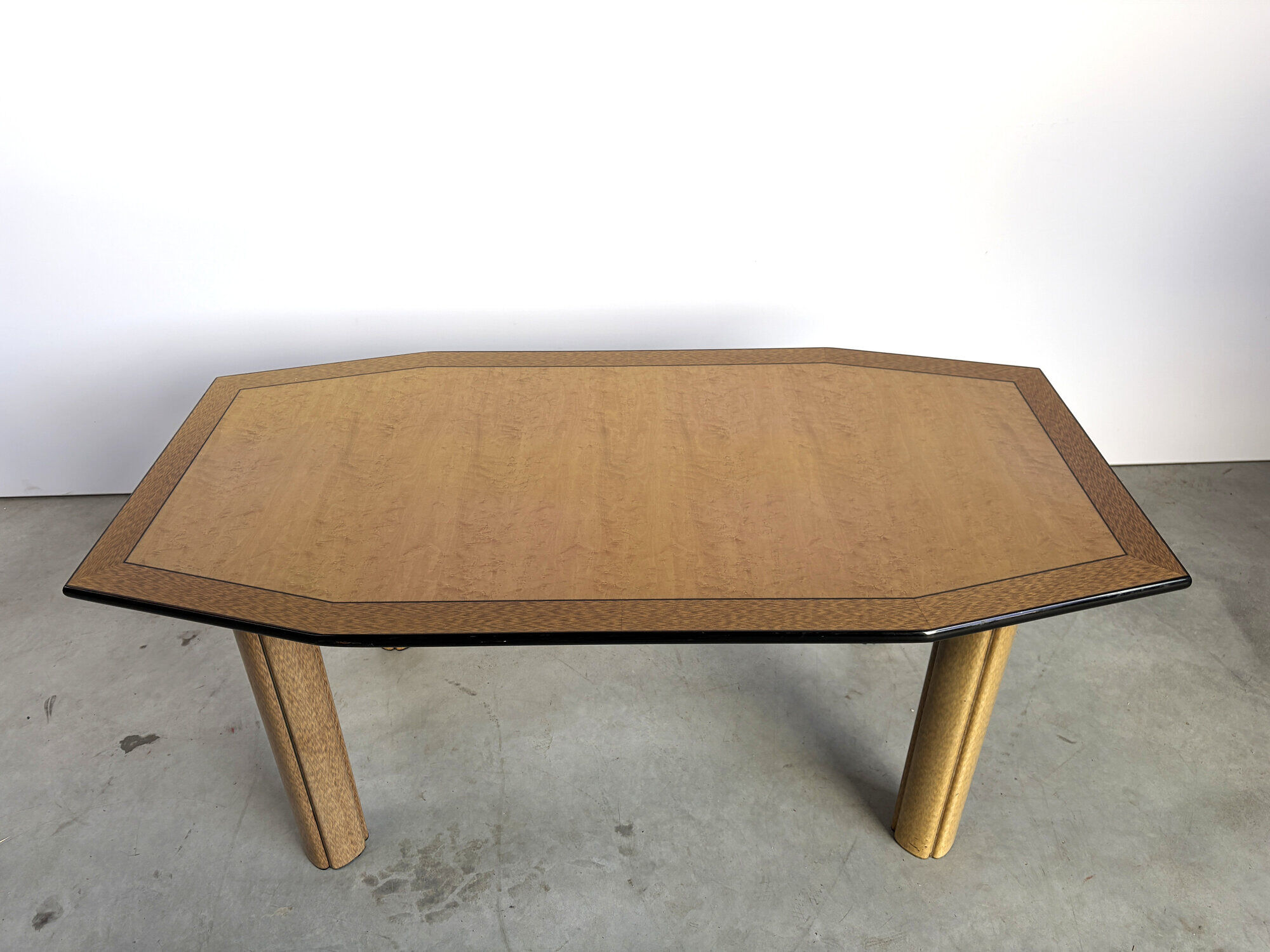 Vintage burl wood dining table, 1980s