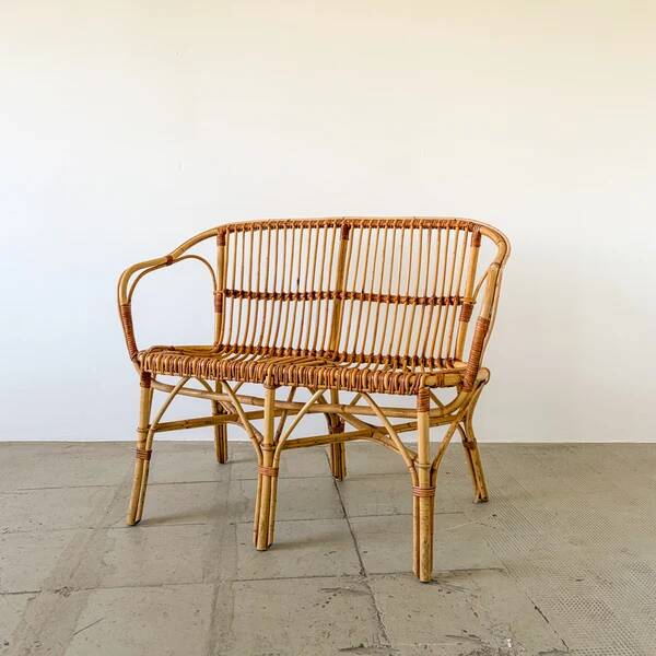 Rattan 2 seater sofa