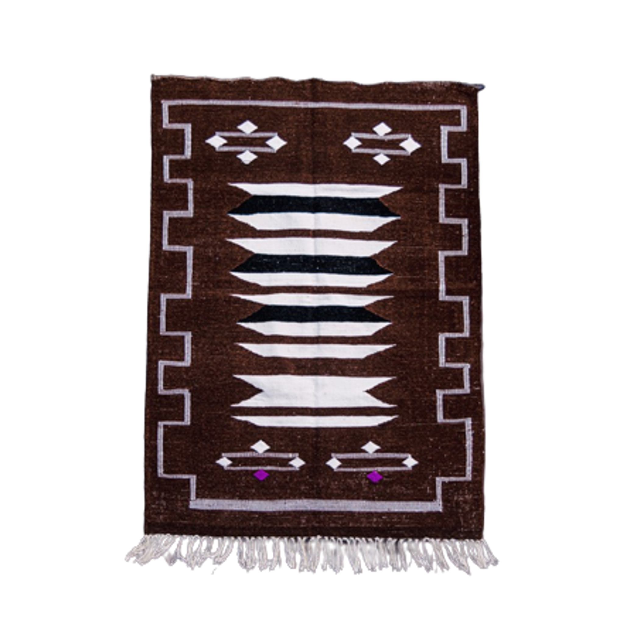 Brown Moroccan ethnic rug 103 X 145 cm