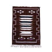 Brown Moroccan ethnic rug 103 X 145 cm