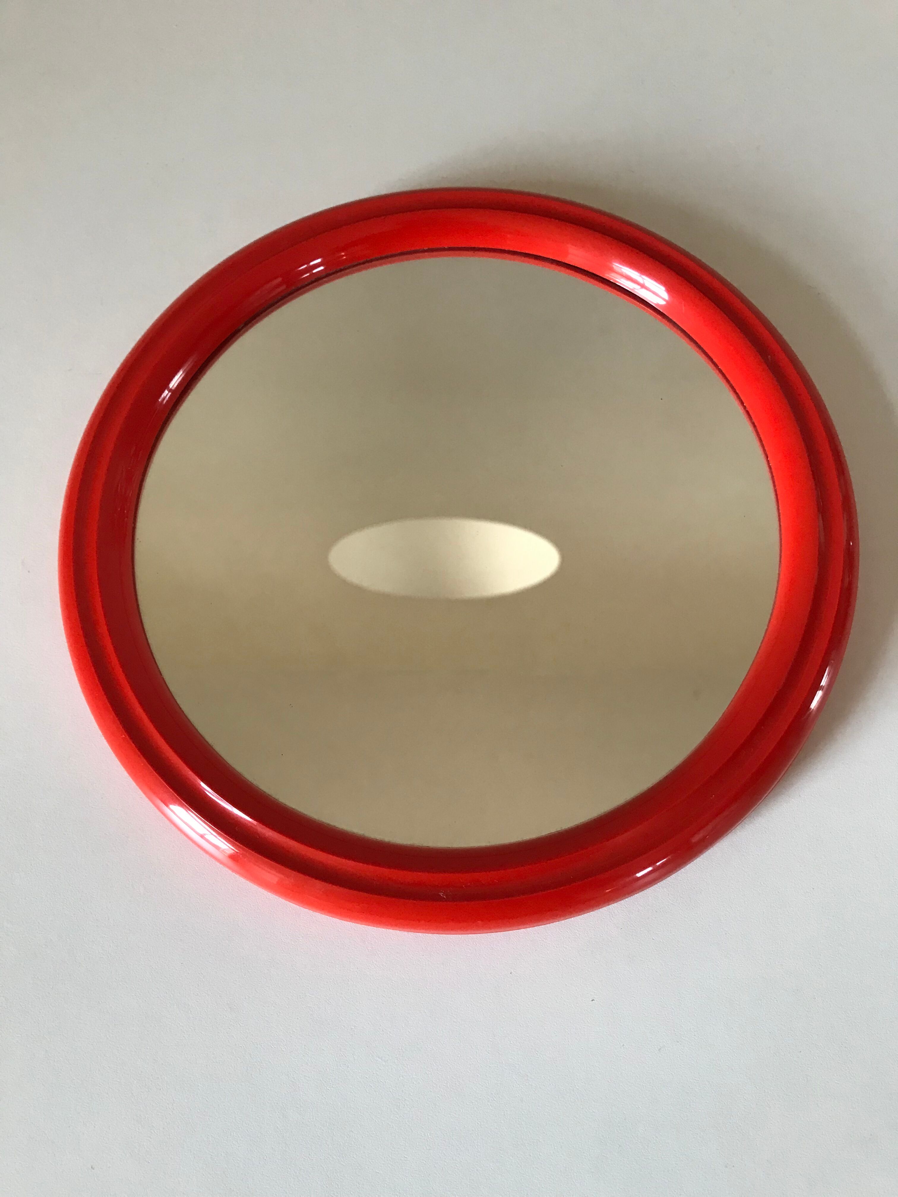 Round mirror vintage orange Years 70