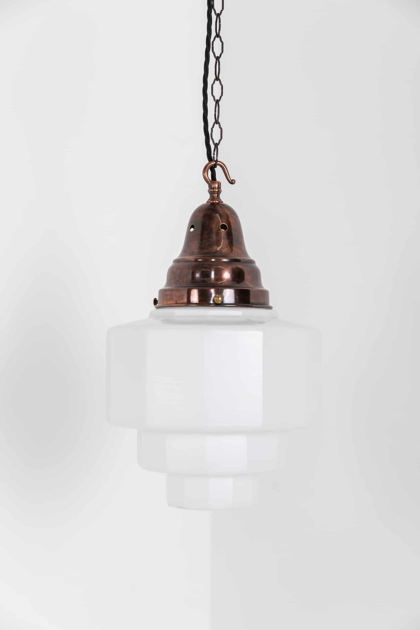 Dodecagon art deco skyscraper opaline lamp