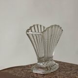 Art Deco Clear Shell Vase