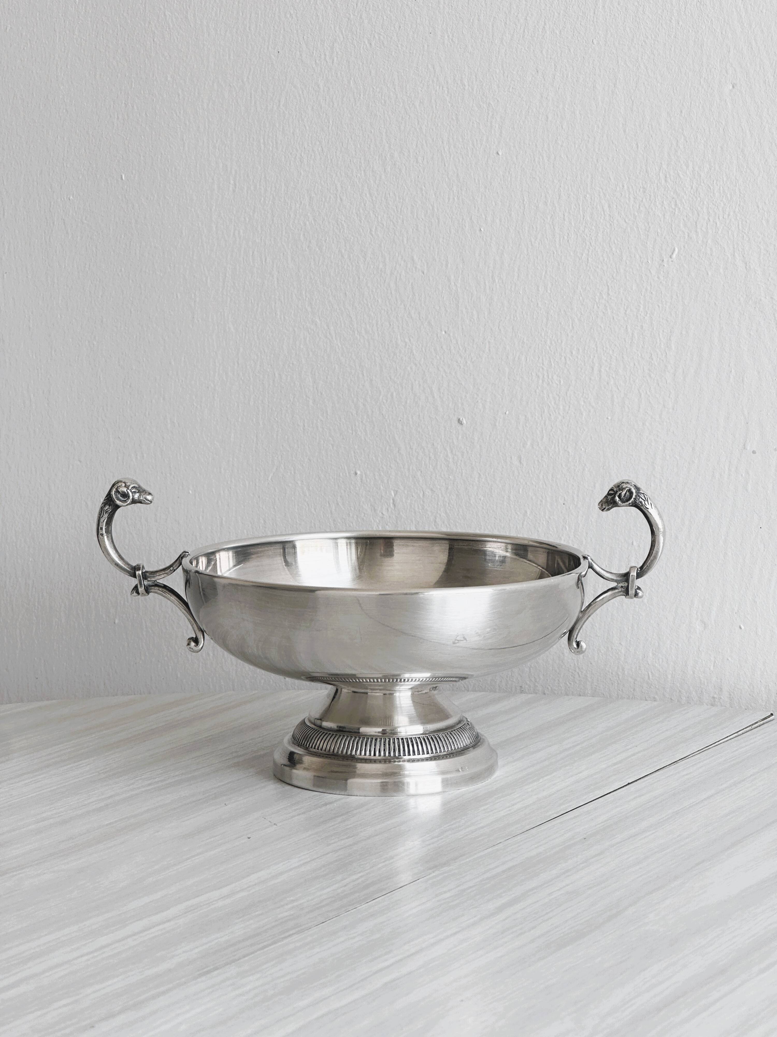 Silver-plated metal footed bowl