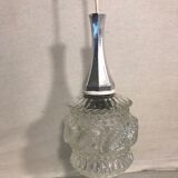 Old glass molded shape geometric shape years 70