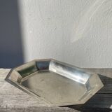 Octagonal silver-plated metal dish