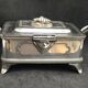 Victorian sardine box silver metal flat butter and glass insert Walker and Hall