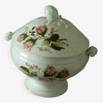 Soupiere en porcelaine de paris decor floral fin 19 eme