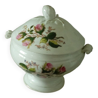 Soupiere en porcelaine de paris decor floral fin 19 eme