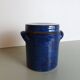 Blue ceramic pot signed Normand