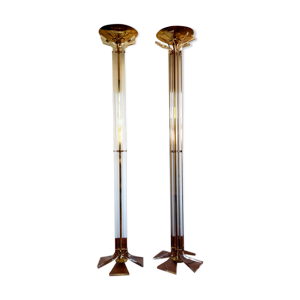 Paire de lampadaires en plexiglas