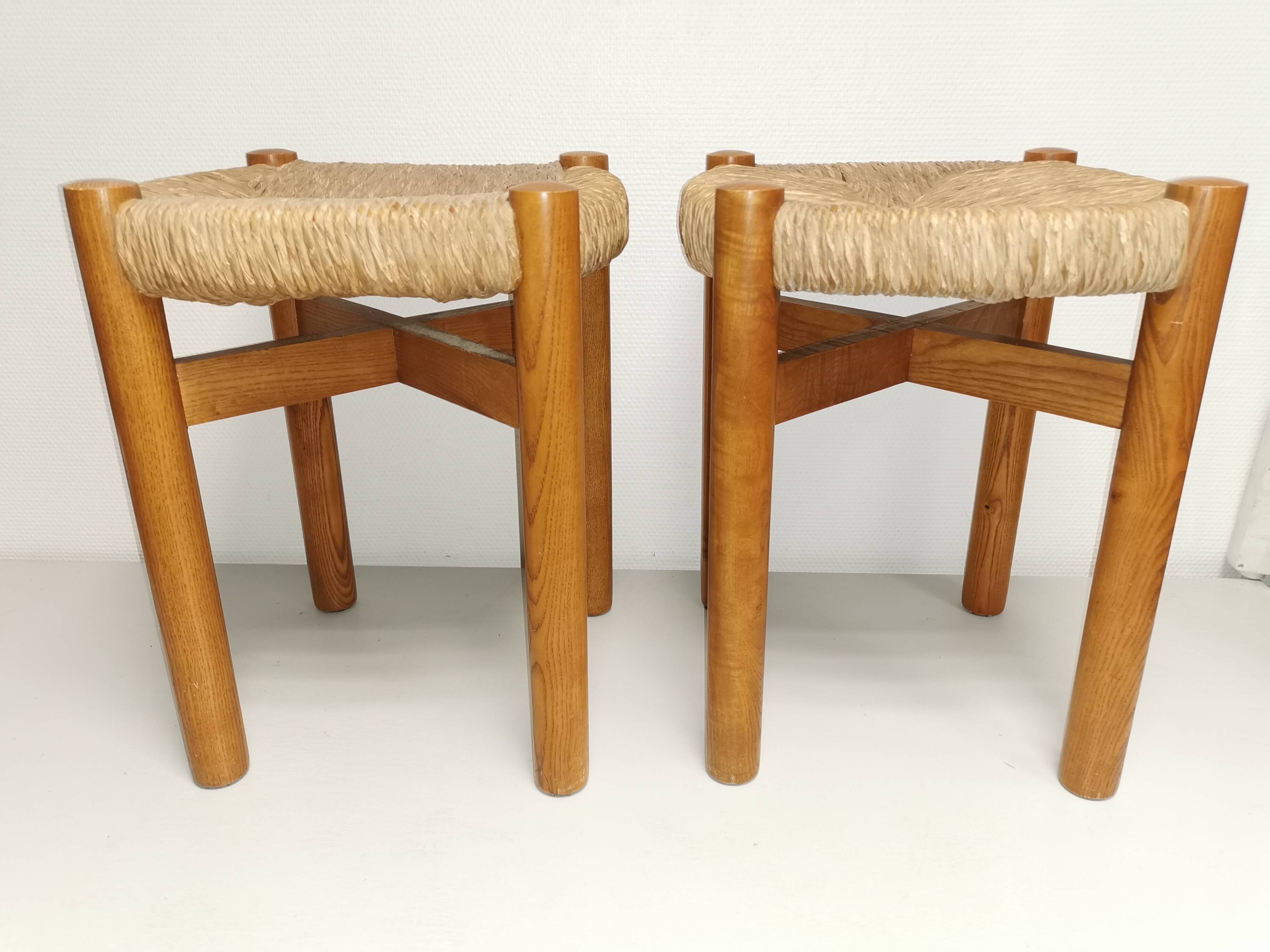Pair of vintage stools called Méribel by Charlotte PERRIAND