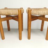 Pair of vintage stools called Méribel by Charlotte PERRIAND