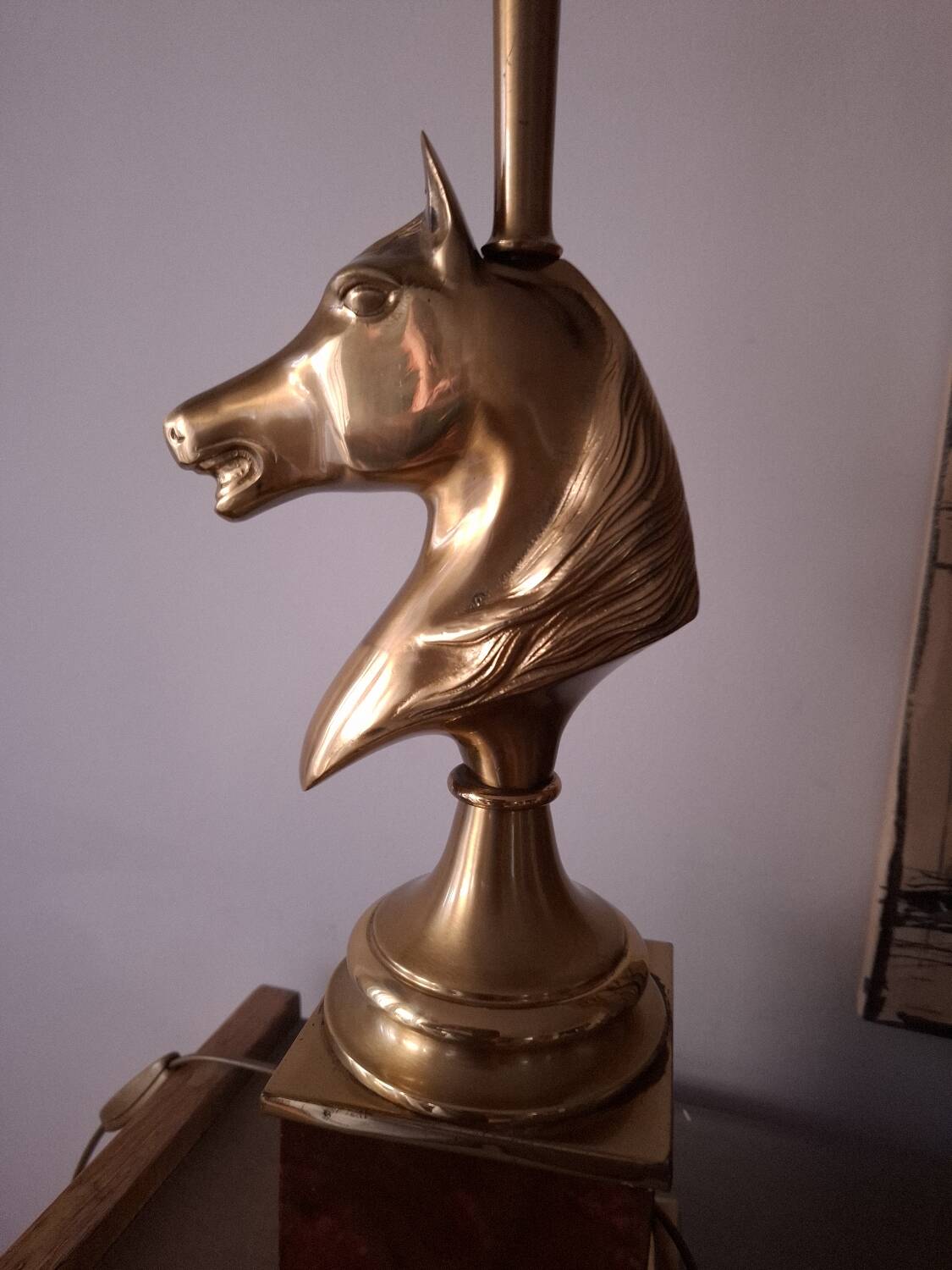 1980s horse head table lamp