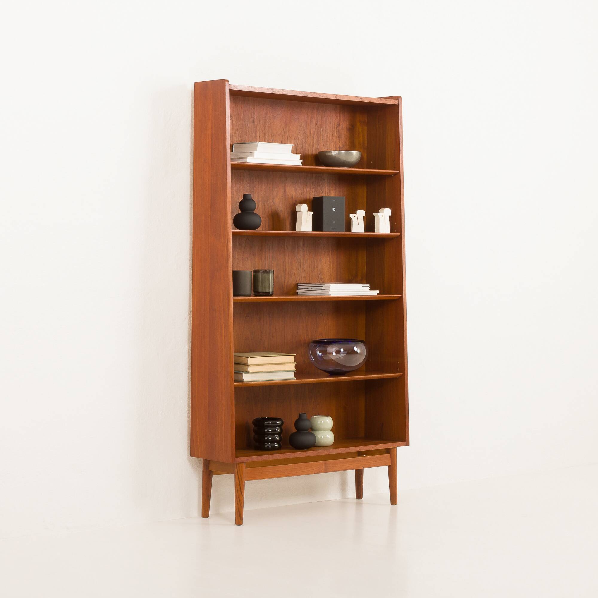 Johannes Sorth teak bookcase, Bornholm, Denmark 1960