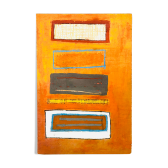 Contemporary yellow abstract painting