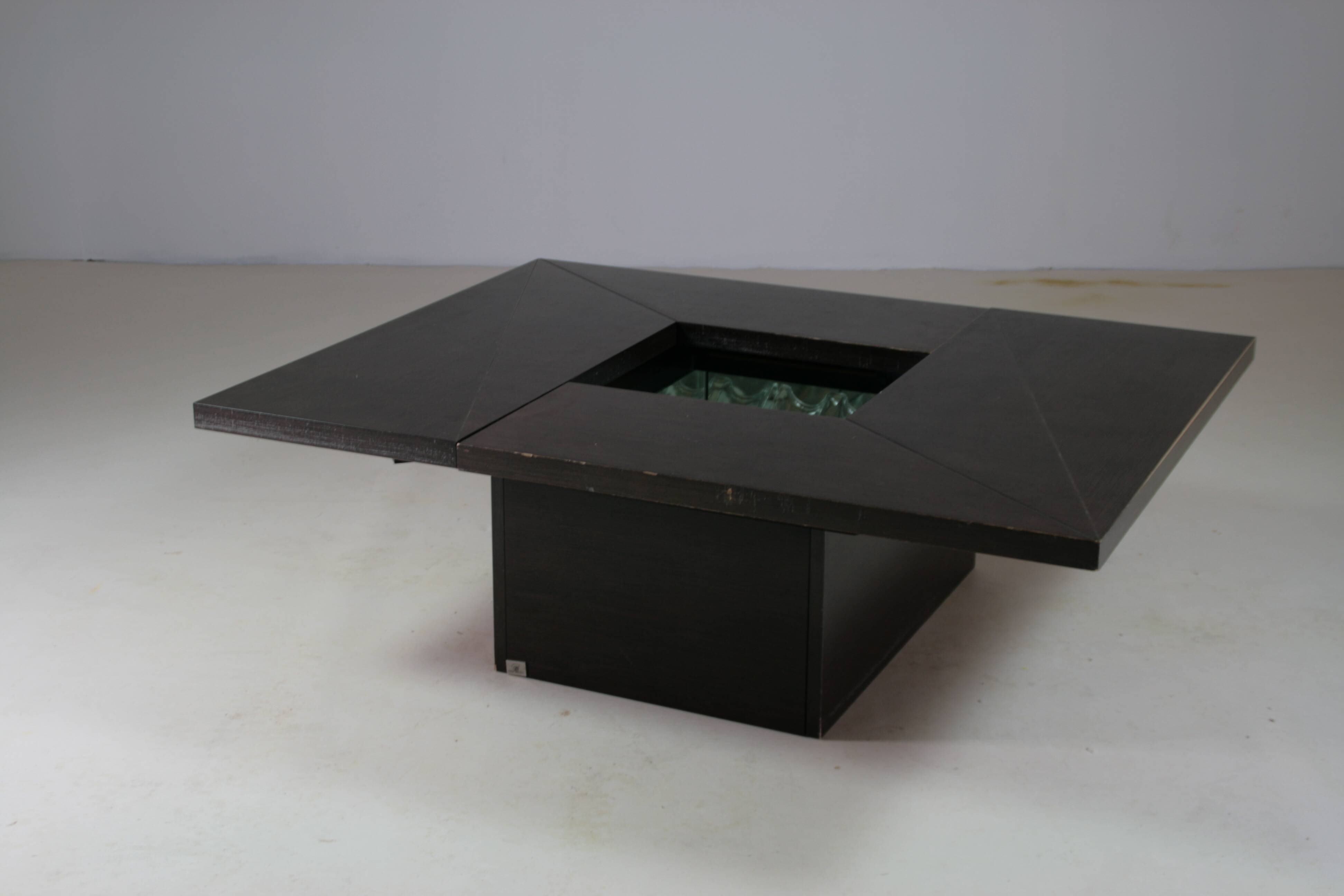 Table basse cocktail avec bar caché par Paul Michel pour Roche Bobois 1970