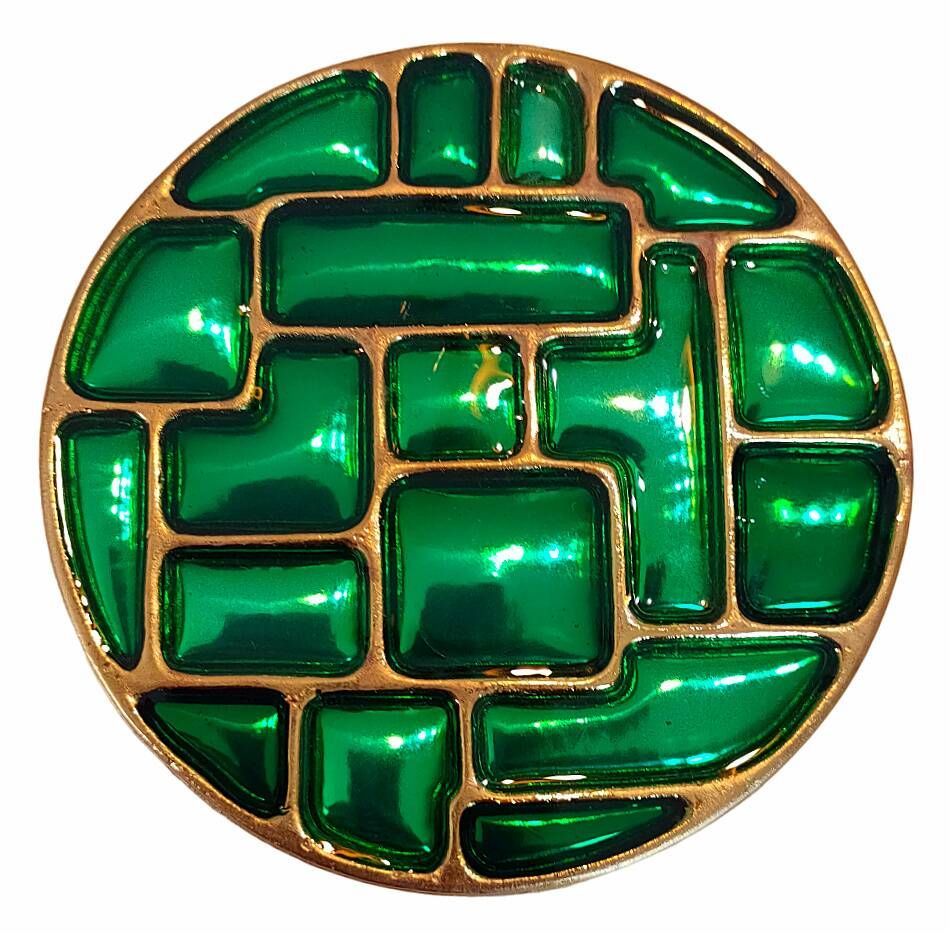 6 vintage cloisonné coasters in the style of mithé espelt, m. de crécy, ...