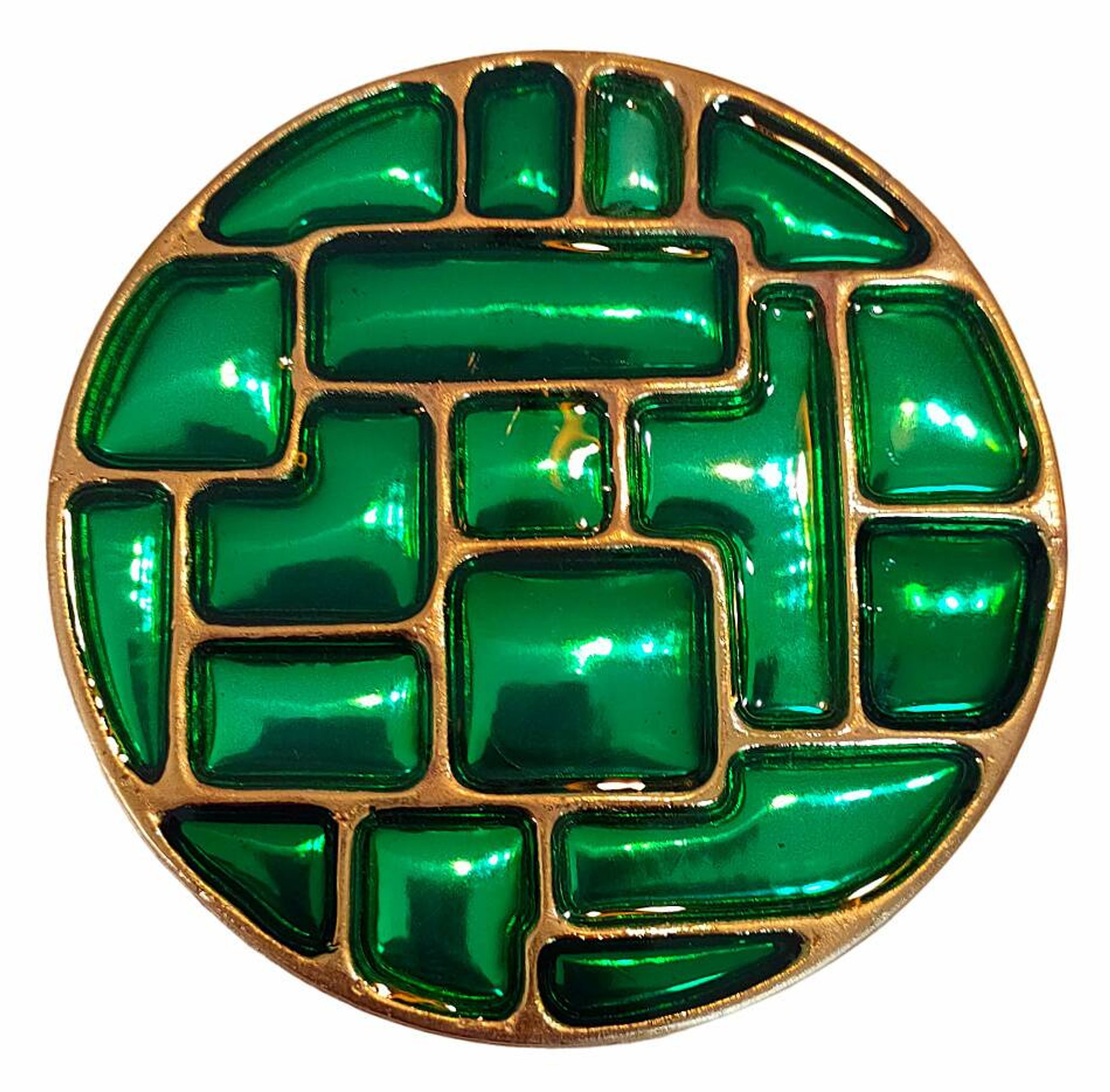 6 vintage cloisonné coasters in the style of mithé espelt, m. de crécy, ...