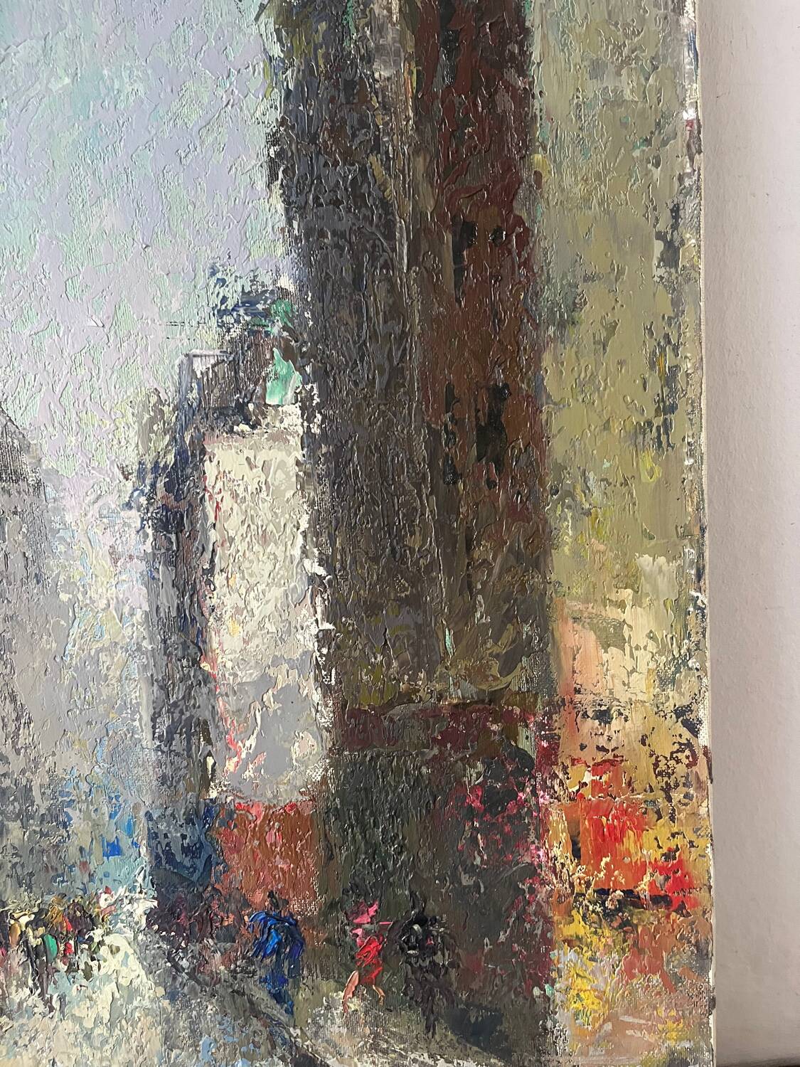 Street scene, oil on canvas, signed 1958