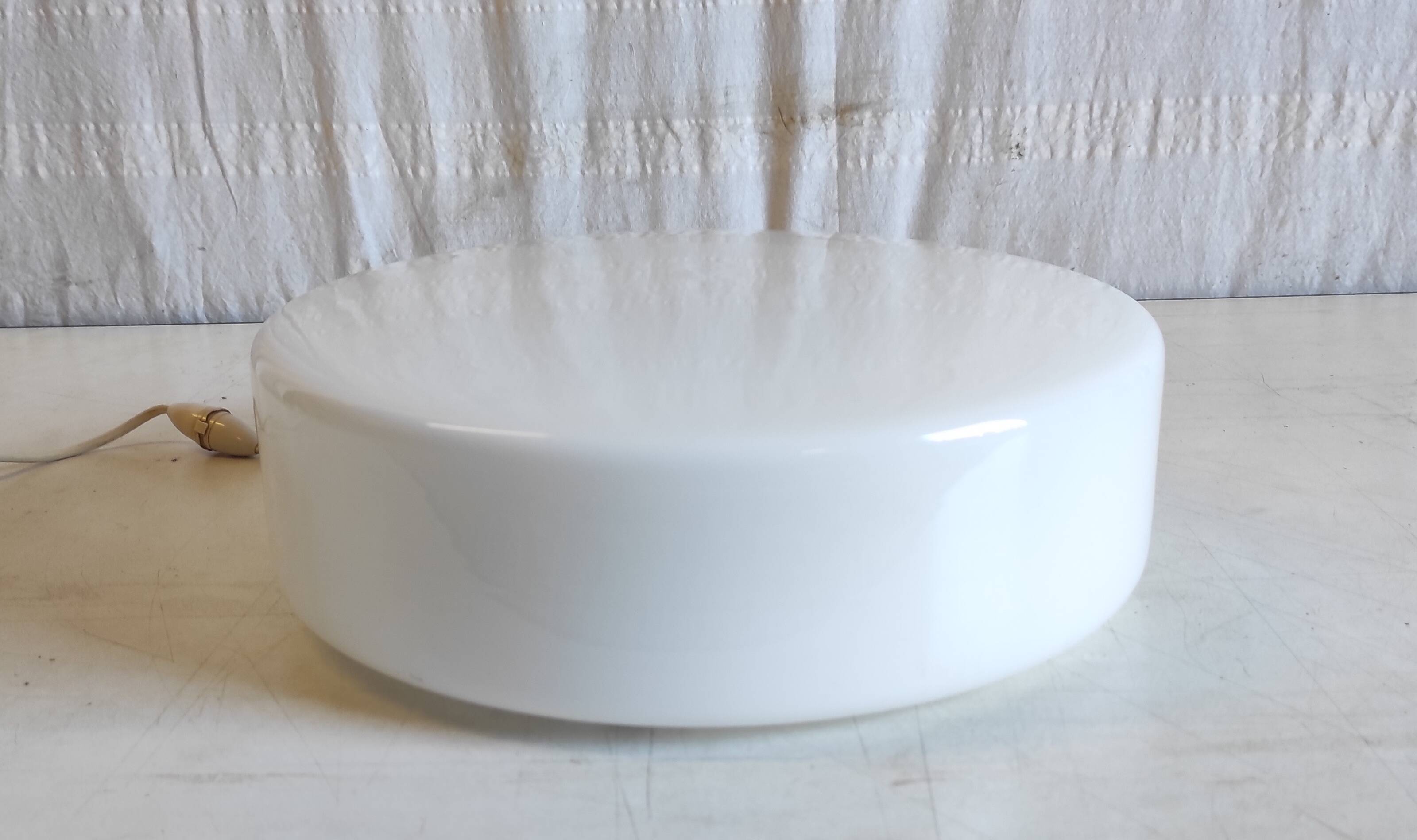 Bauhaus style ceiling or wall light in opaline glass - mid-20th century