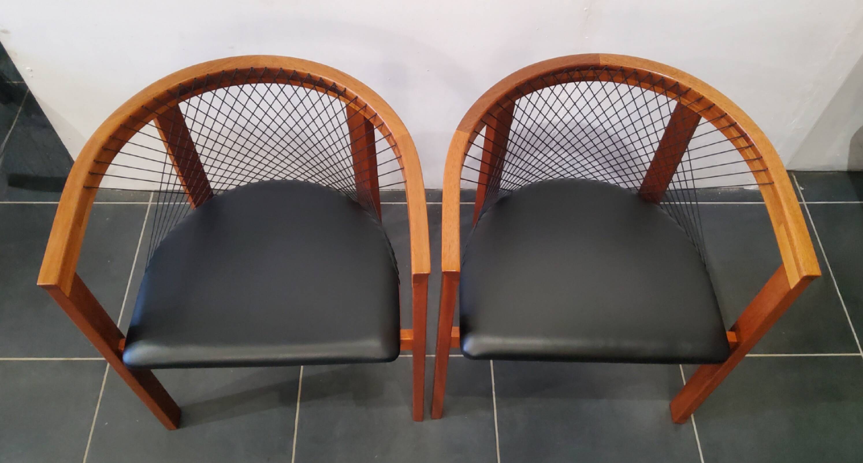 Scandinavian rope chairs by Niels Jørgen Haugesen for Tranekaer Denmark