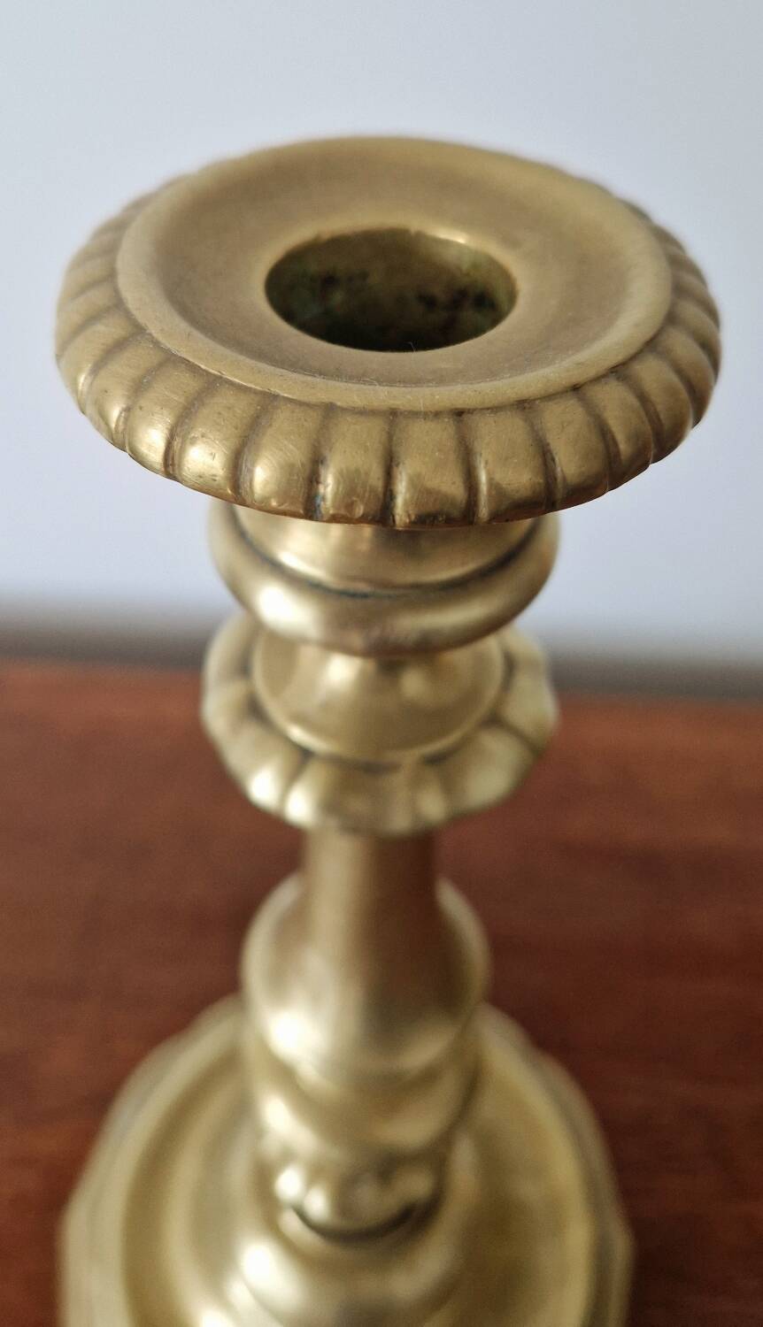 Two gilded bronze candlesticks, 19th century