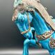 Cheval en céramique émaillée craquelée vintage