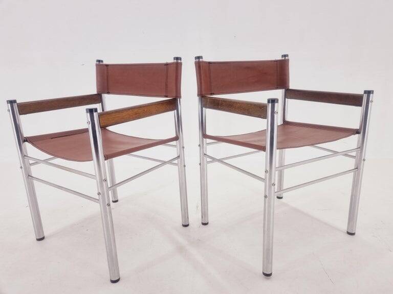 Pair of Rare Midcentury Tubular Design Armchairs, Germany, 1970s