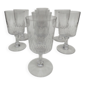 8 large crystal glasses from Baccarat, Champigny model.
