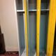 Yellow and beige metal cabinet