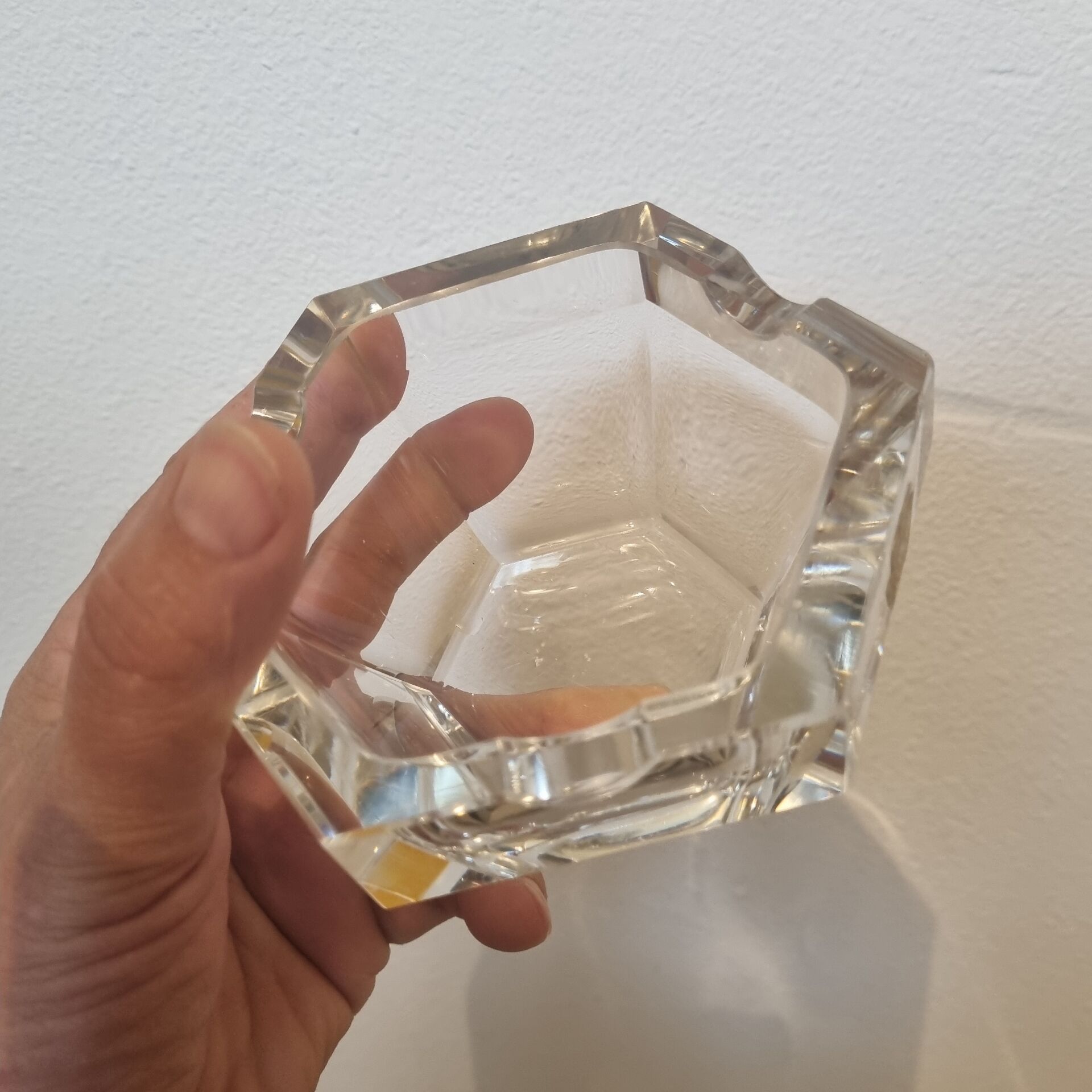 Bohemian crystal ashtray from 1970