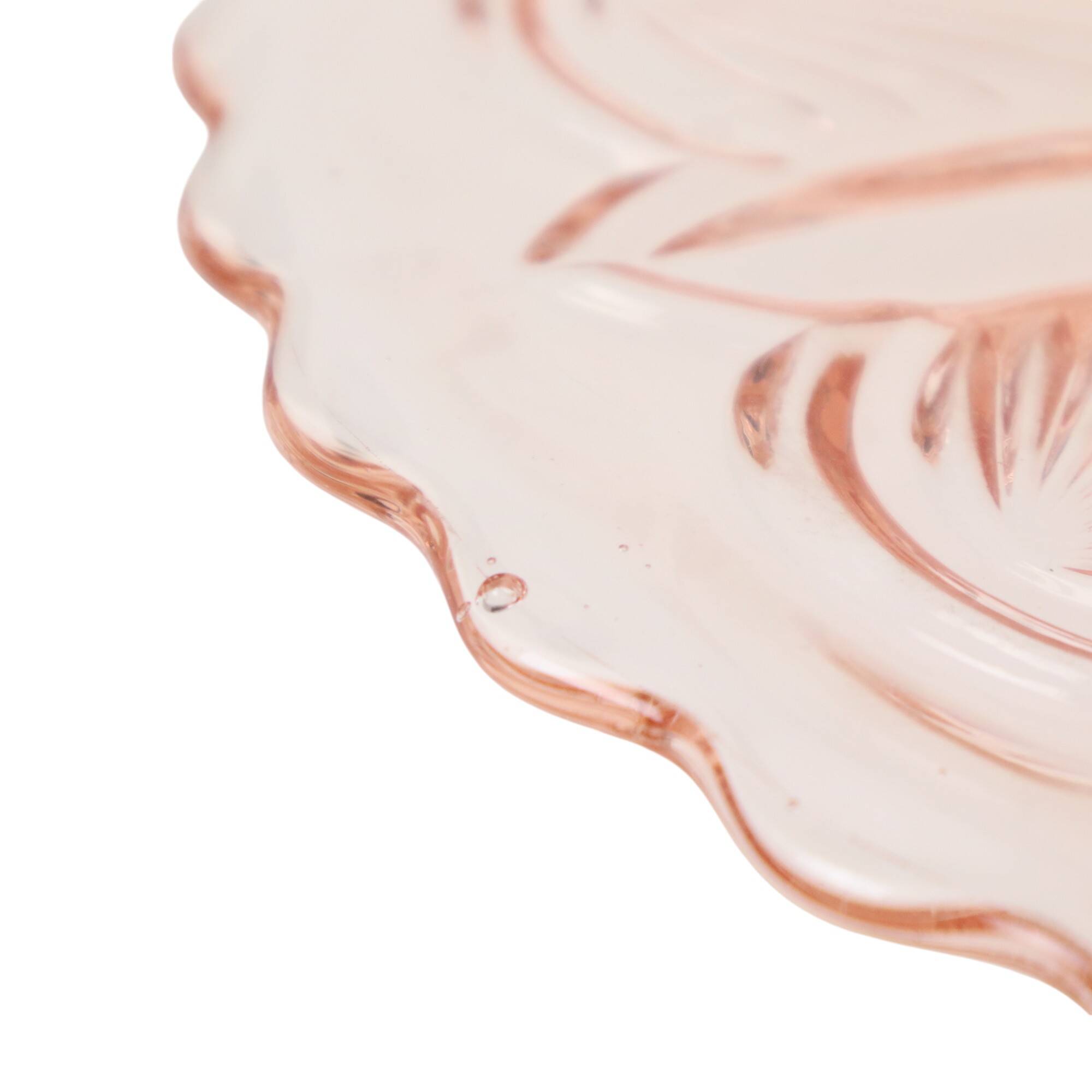 Art Deco Pink Cake Bowl Pastry Bowl Depression Glass 28cm