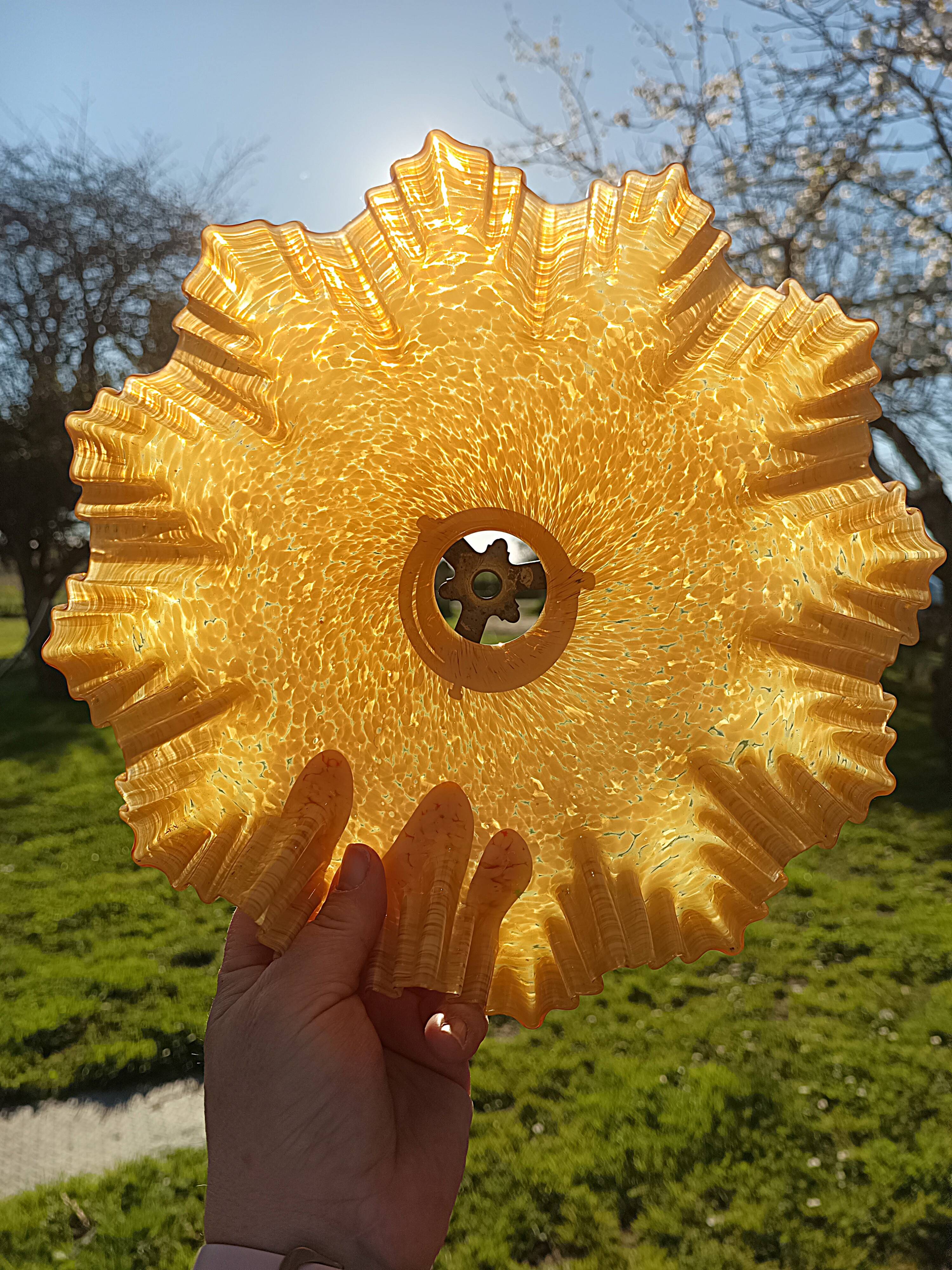 Old abat-jour clichy chandelier rises and lowers claw suspension