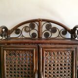 Vintage rattan wall shelf