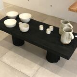 Table basse bois brûlé Shou-sugi-ban