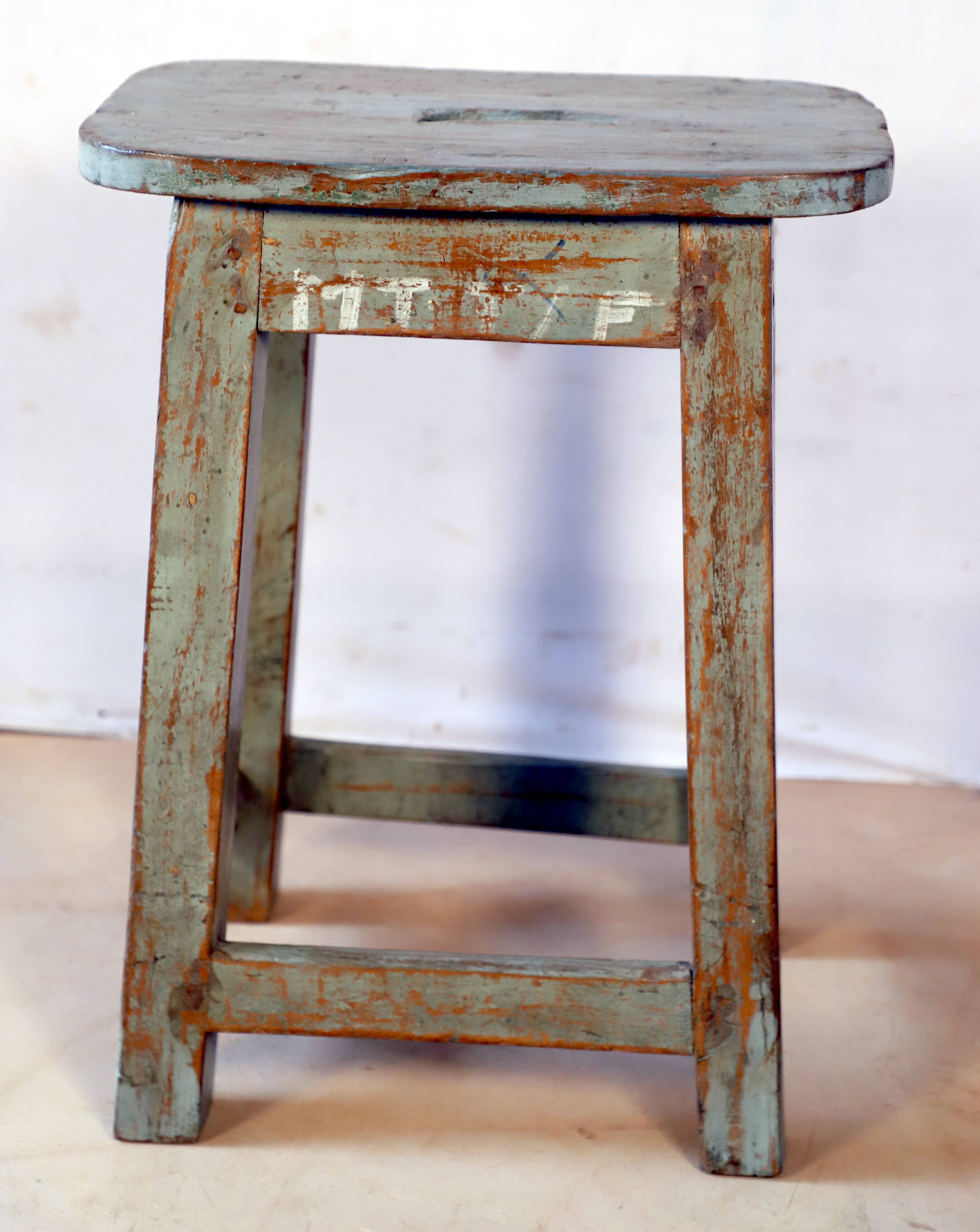 Old Burmese teak workshop stool