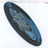 Grand plat décor poisson Robert Picault  Vallauris