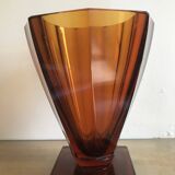 vase art déco verre ocre
