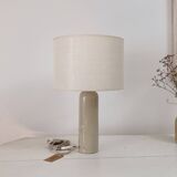 Lampe grès et jute écrue