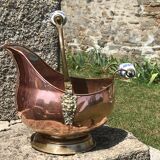 Coal bucket or charcoal of copper and brass