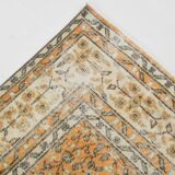 Grand tapis persan vintage orange et ivoire, motifs floraux raffinés